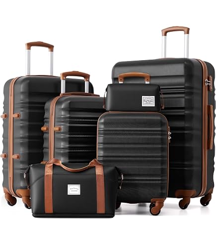 Amazon.com | Merax 6 Piece Luggage Set,Hardshell Travel Suitcase